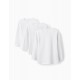 PACK OF 3 COTTON UNDERSHIRTS FOR GIRLS, WHITE