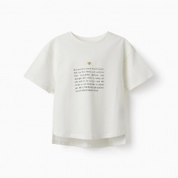 COTTON T-SHIRT FOR GIRLS 'MARIE CURIE', WHITE