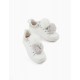 SLIPPERS WITH BABY POMPONS GIRL 'ZY 1996', WHITE/GREY