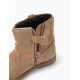BABY GIRL SUEDE LEATHER BOOTS, BEIGE