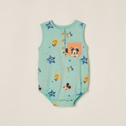 Sleeveless Jumpsuit For Newborn 'Mickey', Blue