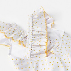 UPF 80 Swimsuit For Baby Girls 'Tribe Girls', White/Yellow