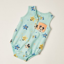Sleeveless Jumpsuit For Newborn 'Mickey', Blue
