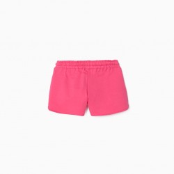 2 GIRL'S SHORTS 'PALM TREE', CORAL/PINK