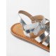 LEATHER SANDALS FOR GIRLS, SILVER