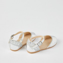 Ballerinas With Sparkles For Baby Girl, Silver
