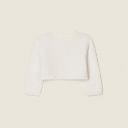 Bolero Jacket For Newborn, White