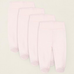 4 Footed Trousers For Baby Girls, Pink