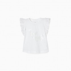 Baby Girl T-Shirt 'Butterfly', White