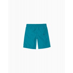 Short Swimsuit For Boy, Green Water