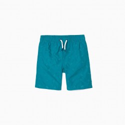 Short Swimsuit For Boy, Green Water