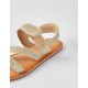 Leather Sandals For Girl, Gold