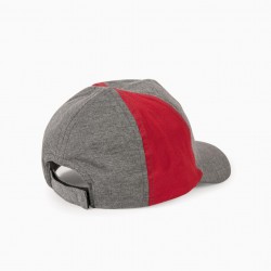 Bicolor Cap For Baby And Boy 'ZY', Red/Grey