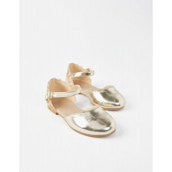 Ballerinas With Sparkles For Baby Girl, Gold