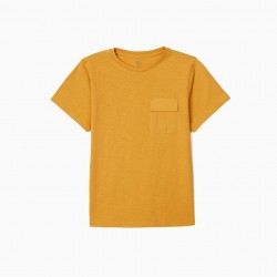 T-SHIRT WITH POCKET FOR BOY, YELLOW