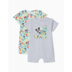 2 Romper Pajamas For Baby Boy 'Mickey', Multicolored
