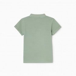 Polo Shirt For Baby Boy, Aqua Green