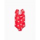 UPF 80 SWIMSUIT FOR BABY GIRLS 'YOU&ME', RED