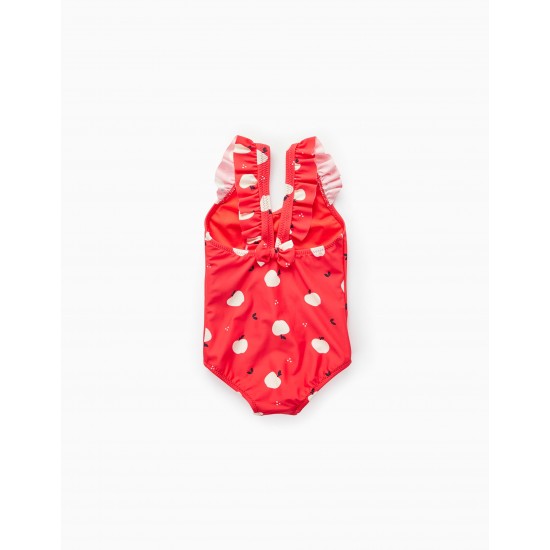 UPF 80 SWIMSUIT FOR BABY GIRLS 'YOU&ME', RED