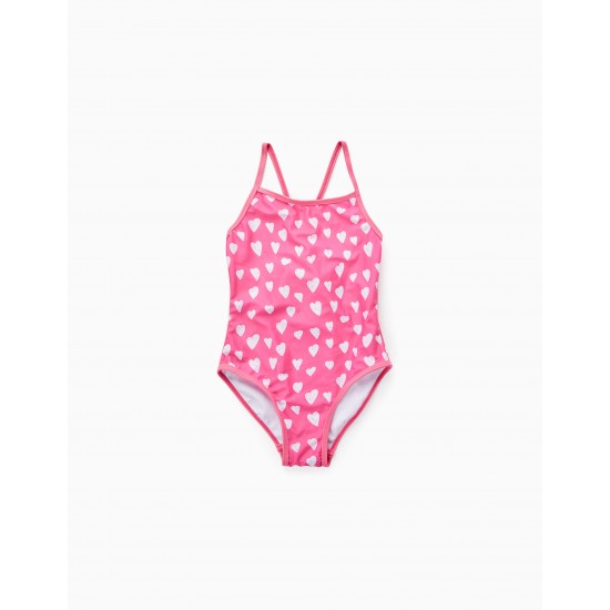 GIRL'S 'HEARTS' SWIMSUIT, PINK