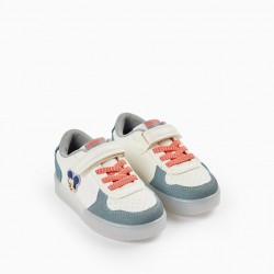 SNEAKERS WITH LIGHTS FOR BABY BOYS 'MICKEY', LIGHT BLUE/WHITE