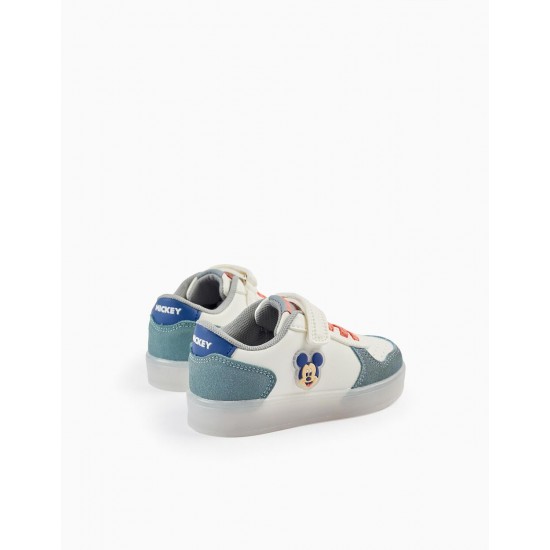 SNEAKERS WITH LIGHTS FOR BABY BOYS 'MICKEY', LIGHT BLUE/WHITE