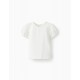 T-SHIRT WITH EMBROIDERY FOR BABY GIRL, WHITE