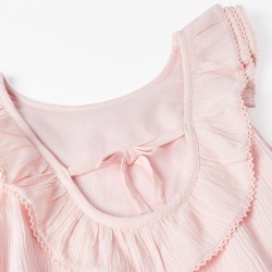FRILLED DRESS WITH LACE FOR GIRLS, PINK