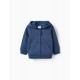 COTTON HOODED JACKET FOR BABY BOYS, 'MONTE CARLO', DARK BLUE