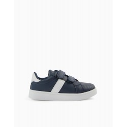 TRAINERS FOR BOYS, DARK BLUE/WHITE