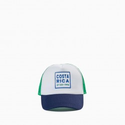 CHILDREN'S CAP 'COSTA RICA', WHITE/GREEN/DARK BLUE