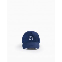 COTTON CAP FOR BOY 'ZY', DARK BLUE