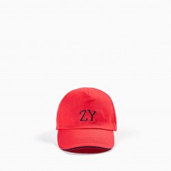 COTTON CAP FOR BOY 'ZY', RED