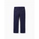 COTTON AND LINEN PANTS FOR BOY, DARK BLUE