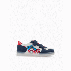 SNEAKERS WITH LIGHTS FOR BOYS 'CAPTAIN AMERICA', WHITE/DARK BLUE