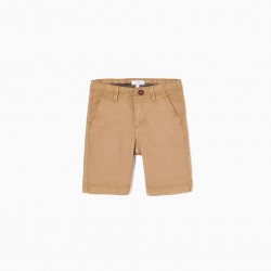CHINESE COTTON SHORTS FOR BOY, CAMEL