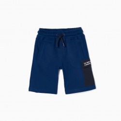 SPORTS SHORTS WITH POCKET CARGO FOR CHILD 'DEEP SEA', DARK BLUE
