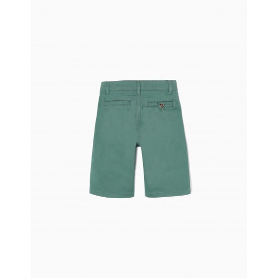 SHORT WITH OXFORD DETAIL FOR BOY, GREEN