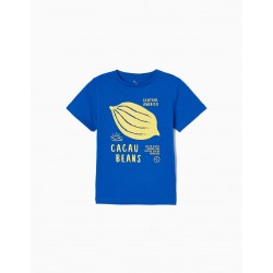 T-SHIRT IN COTTON FOR BOY 'COCOA', DARK BLUE
