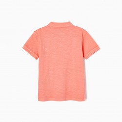 MAO COTTON KNITTED T-SHIRT FOR BOY, CORAL