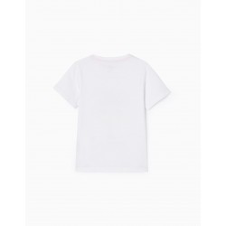 COTTON T-SHIRT FOR BOY 'PIC-NIC PARTY', WHITE