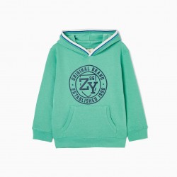 COTTON HOODIE FOR BOYS 'ZY 96', GREEN