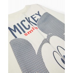 LONG SLEEVE T-SHIRT IN COTTON FOR 'HAPPY MICKEY' BOY, BLUE