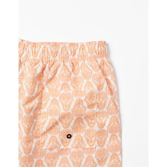 SWIMSUIT SHORTS FOR ADULT 'YOU&ME', ORANGE