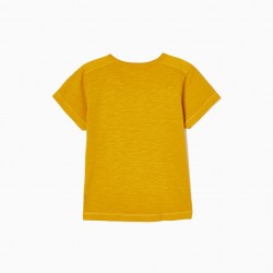 COTTON T-SHIRT WITH POCKET FOR BOY 'JAIPUR', MUSTARD YELLOW