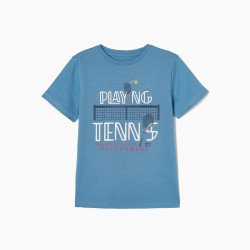 'TENNIS' COTTON BOY T-SHIRT, BLUE