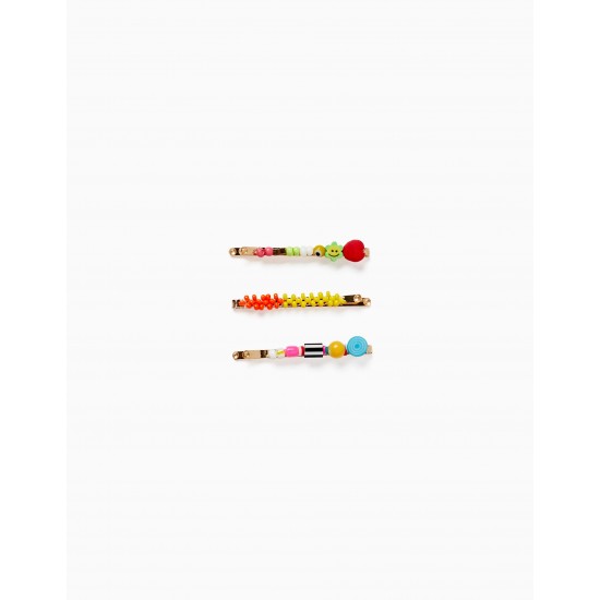 PACK 3 HOOKS WITH BEADING FOR BABY AND GIRL, MULTICOLOR