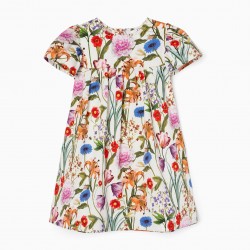 COTTON FLORAL DRESS FOR BABY GIRLS, MULTICOLOURED
