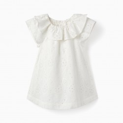 ENGLISH EMBROIDERY DRESS FOR BABY GIRL, WHITE