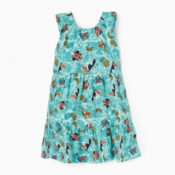 COTTON DRESS FOR BABY GIRL 'MINNIE', WATER GREEN